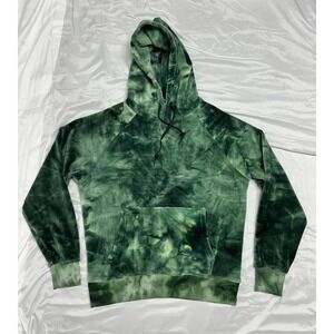 Spark Paws Velvet Human Unisex Hoodie, Green Tie Dye, Size Large